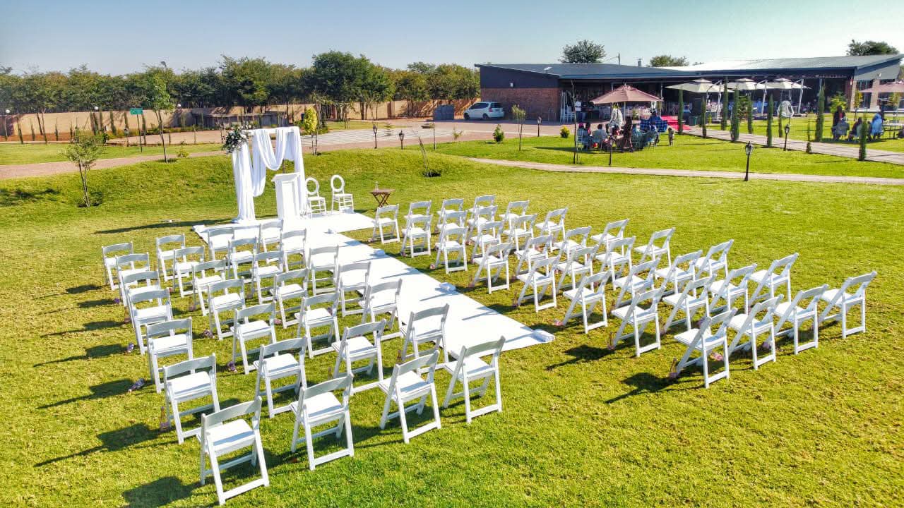 Ceremony seating on the lawn